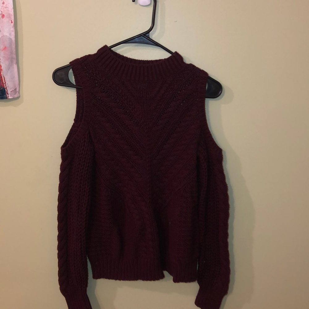 Turtle neck off the shoulder sweater!
